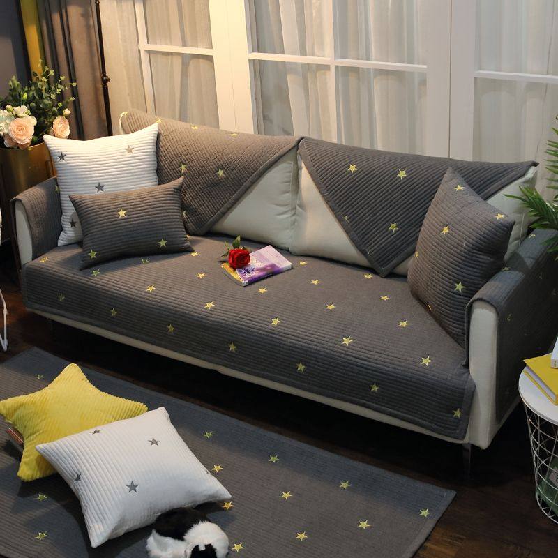 北欧沙发垫四季通用固定防滑深色坐垫子2025新款套罩全盖布巾
