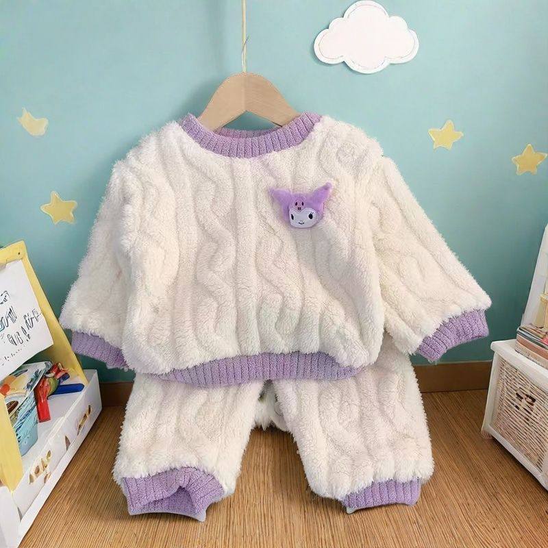 宝宝睡衣儿童套装珊瑚绒法兰2025新款秋冬家居保暖套头女童男爆款