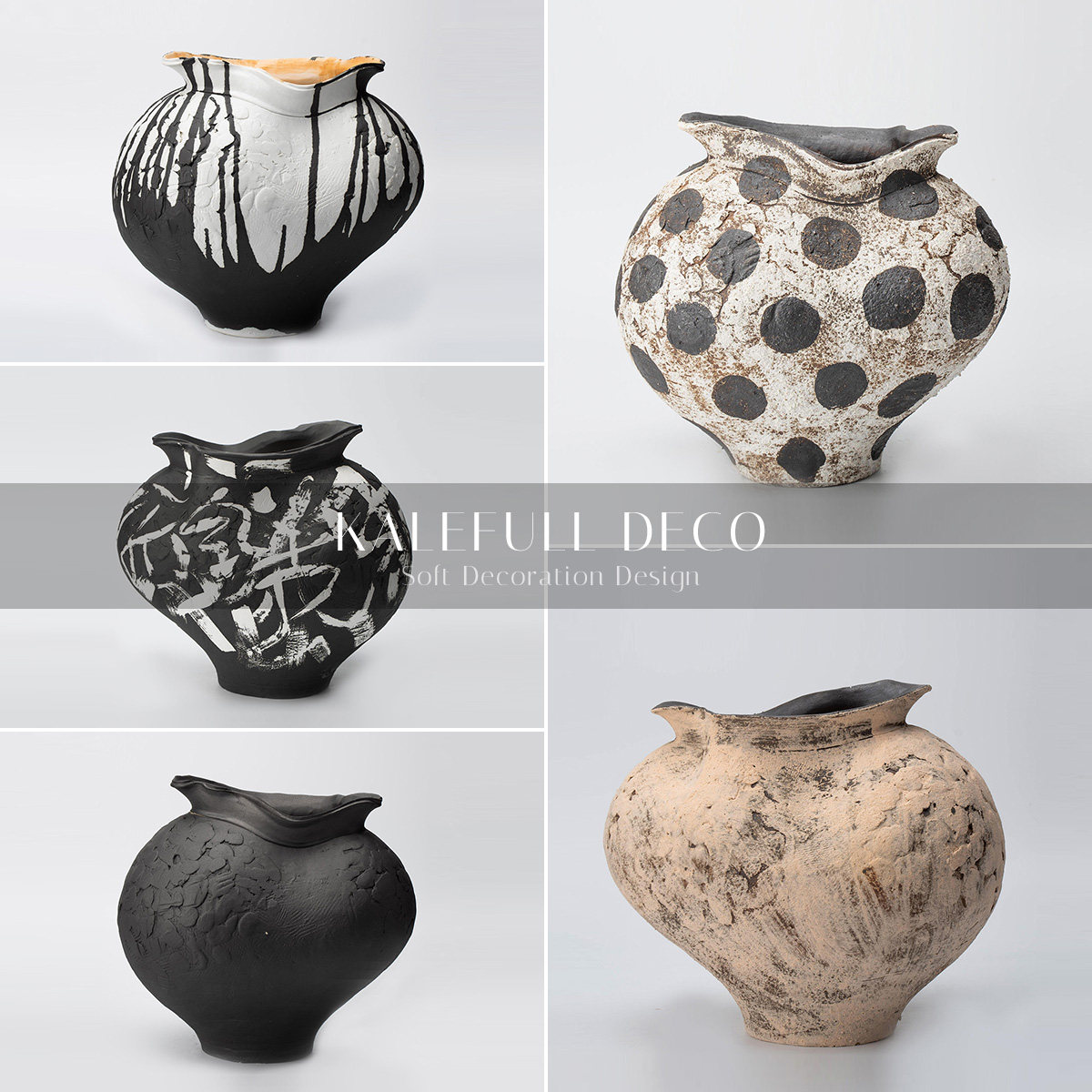 新中式现代艺术手绘陶瓷花瓶摆件样板间软装客厅餐桌玄关饰品摆设