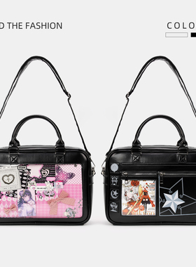 咔哇啦日系软妹学院通勤百搭吧唧痛包谷子展示袋软妹单肩斜挎娃包