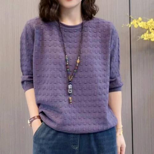 300斤加大码中老年多巴胺毛衣春秋款女妈妈夏季二八月穿打底衫薄