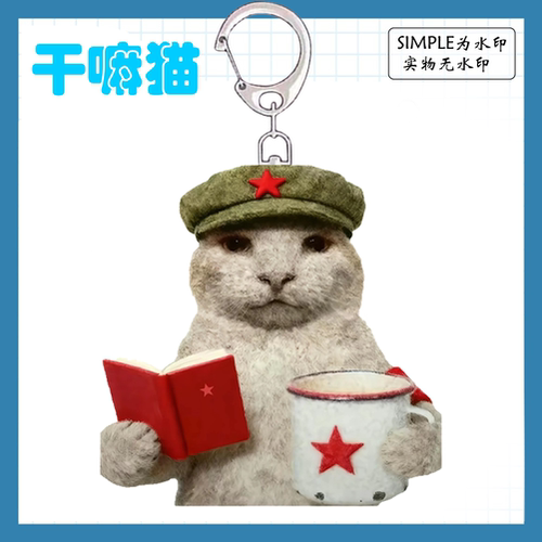 心中有党爱国猫咪书包挂件周边