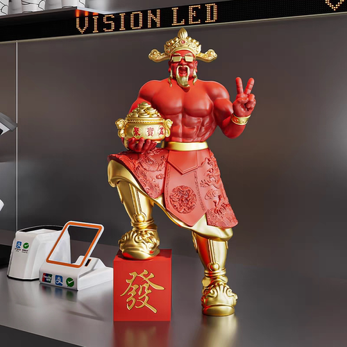 开业礼物肌肉财神爷摆件潮玩大吉创意招财办公室开店发财工艺礼品