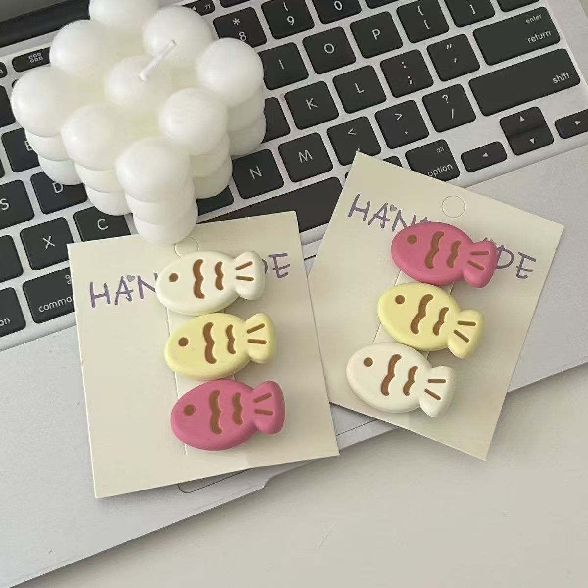 糖果色鲷鱼烧发夹ins可爱小鱼日韩百搭甜美日韩发卡发饰卡通头饰