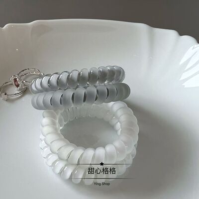 简约磨砂电话线发圈气质百搭皮筋女头绳高弹力耐用无痕发绳发饰