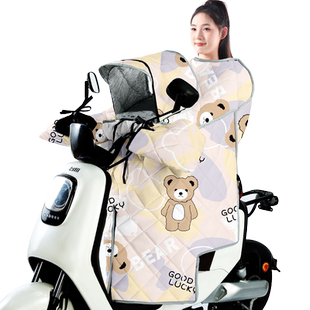 儿童亲子款电动车挡风被春秋夏电瓶车防水保暖防晒防风罩四季通用