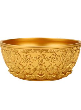 黄铜莲花聚宝盆家用实心铜缸礼品摆件厂家