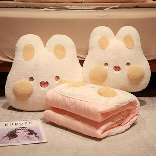 卡通二合一抱枕被办公室多用抱被靠枕车载靠枕午睡枕头哈士奇抱枕