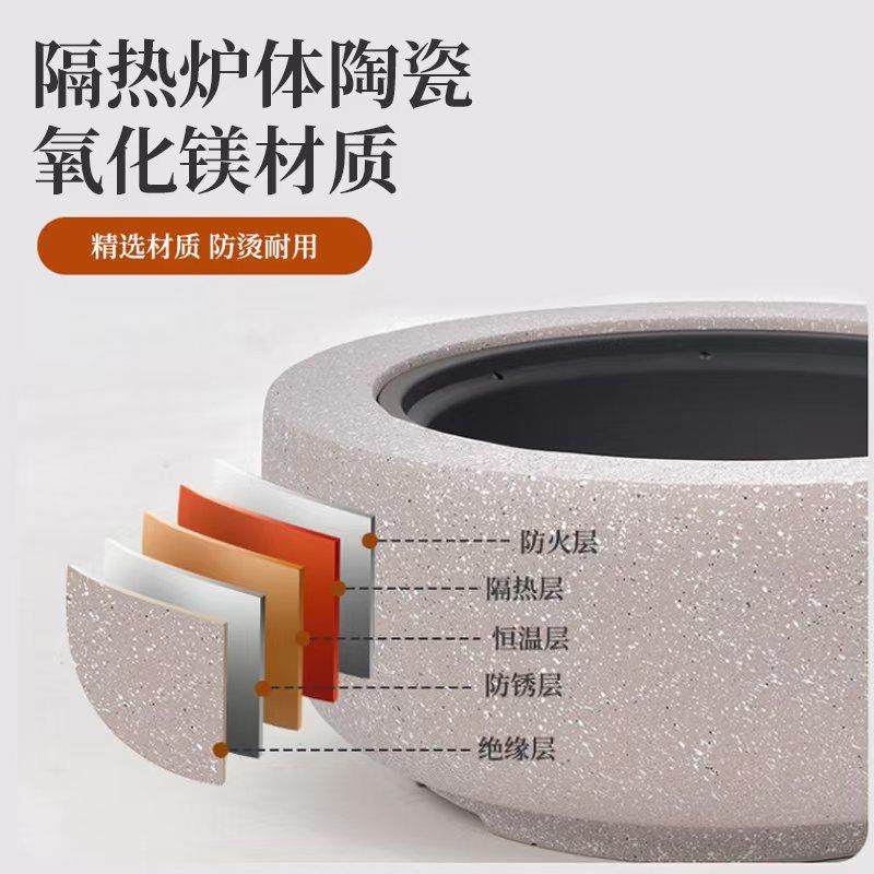 户外烧烤炉庭院家用室内取暖炉电炭两用聚围炉煮茶烤火炉烤鱼炉