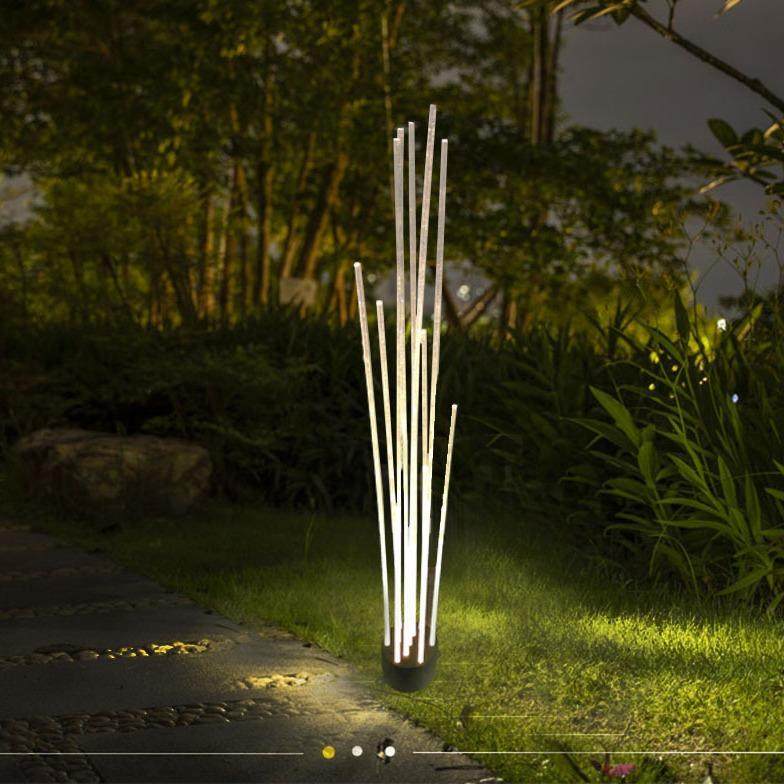 LED光纤芦苇灯户外防水导光亚克力发光芦苇落地灯草坪仿真植物灯
