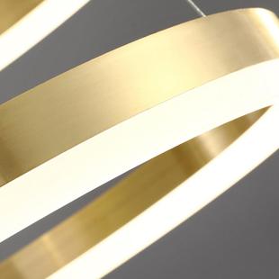 现代简约时尚 楼客餐厅卧室全铜大吊灯 创意多层圆环亚克力圈圈复式