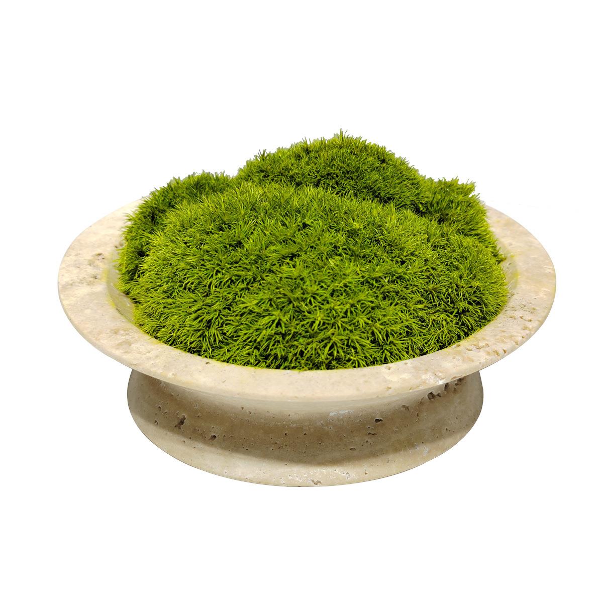 新中式仿真绿植大理石苔藓盆栽摆件样板间售楼处家居玄关桌面饰品
