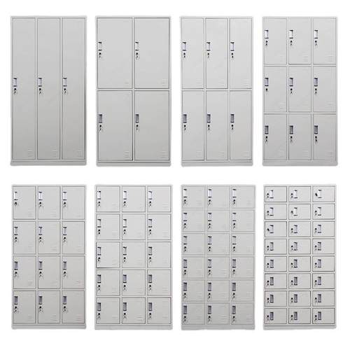 员工钢制更衣柜浴室多门储物柜碗柜铁皮柜带锁鞋柜宿舍四门更衣柜