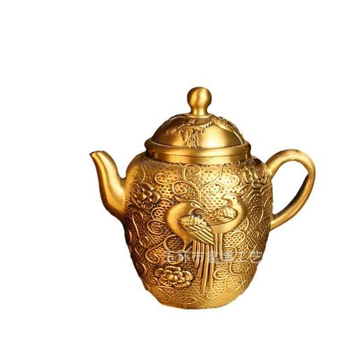 黄铜金属工艺品摆孔雀壶家居茶室客厅办公室纯铜创意铜艺节日礼品