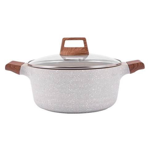 汤锅麦饭石家用炖锅不粘锅多功能双耳锅炉灶通用焖烧锅外贸