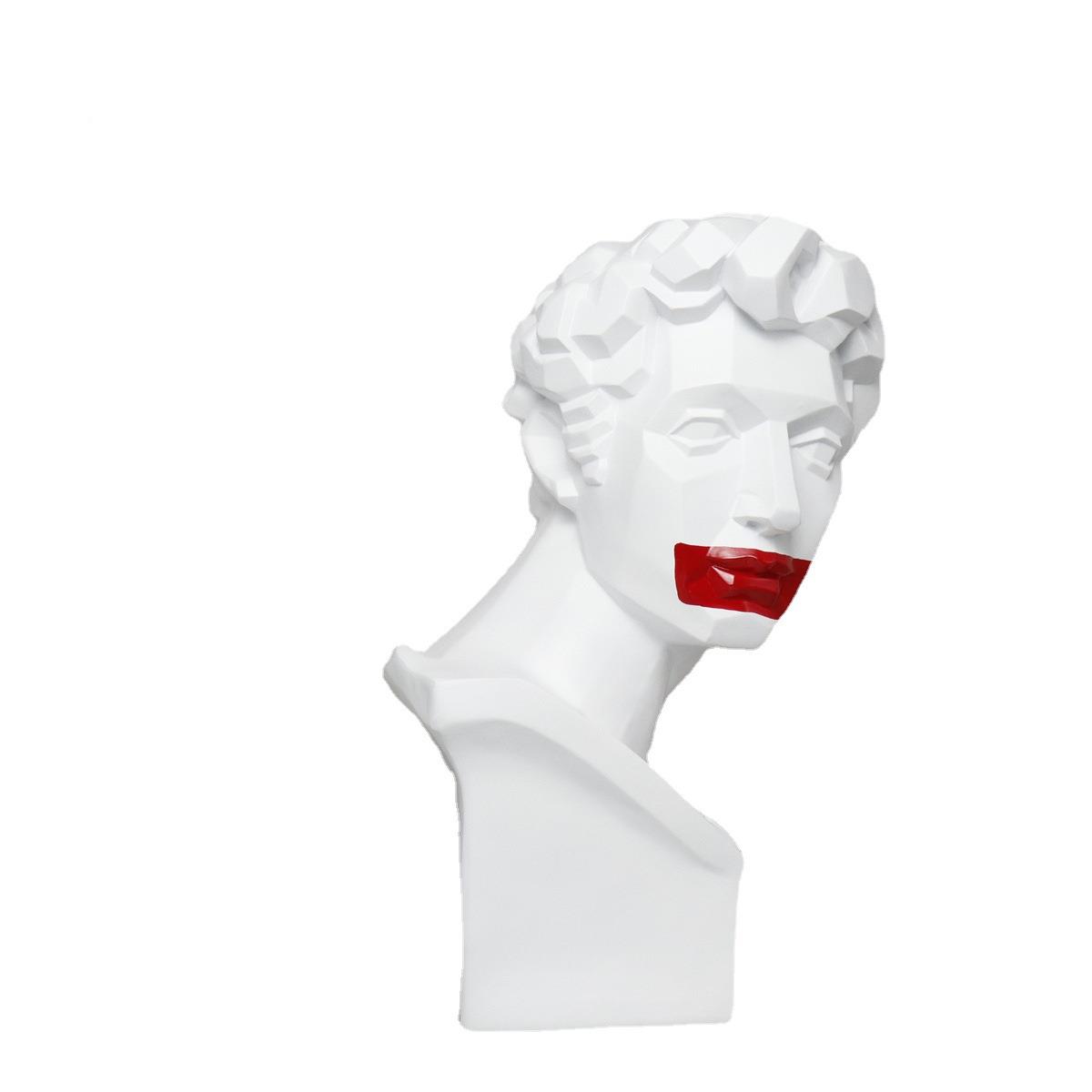 艺术人像塑大卫雕树脂创意玄关客厅电视柜样品板BJ00045装饰人物