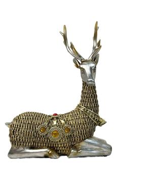 欧式创意藤编对鹿摆件欧式客厅酒柜工艺品室内装饰品家居玄关场景