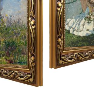 撑阳伞的女人装饰画莫奈客厅玄关背景画酒店挂画名画人物风景油画