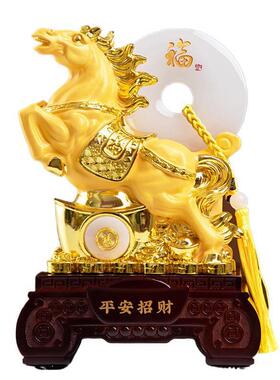 绒沙金马生肖马摆件银行保险年会开门红礼品礼盒包装