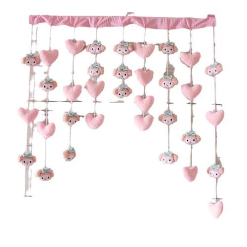 美乐蒂粉红爱心门帘家用高颜值公主心门帘装饰挂帘免打孔隔断帘女