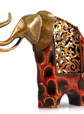 工艺品铁艺抽象动物金属摆件剔花大象家居装饰创意