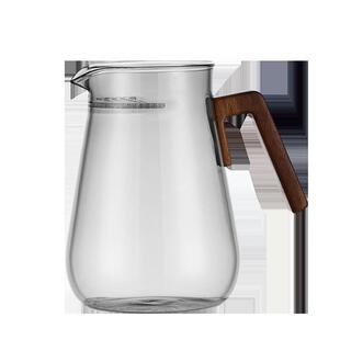 大容量玻璃泡茶壶月牙过滤水壶公道杯实木把手防烫煮茶壶围炉茶具