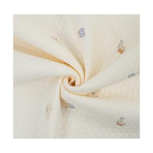 六边形空气层印花面料婴童包被睡袋家居服套装 布料三层夹丝 服装