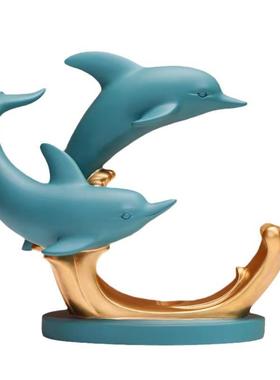 创意高档北欧海豚红酒架客厅酒柜摆件酒托轻奢玄关家居餐边桌高级