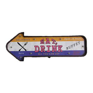 美式复古铁艺壁饰LED灯墙饰家居个性装饰品带灯指示牌定制