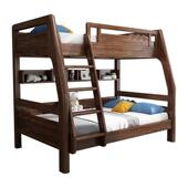 全实木胡桃木上下床双层床组合高低床两层子母床上下铺木床儿童床