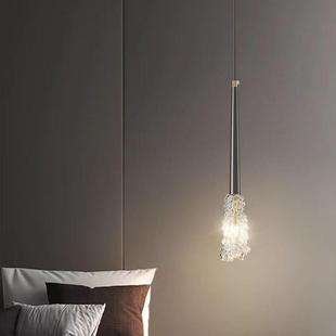 全铜卧室床头吊灯现代简约轻奢餐厅个性 客厅背景墙简约水晶吊灯