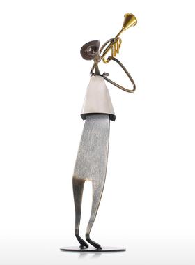 工艺品乐队摆件现代轻奢高档酒柜客厅家居软装室内装饰品铁艺