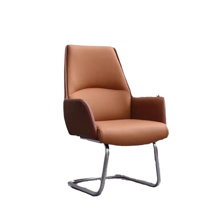 皮椅弓形办公椅会议室会客接待椅子久坐舒适职员椅客人班前椅