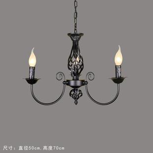 蜡烛吊灯美式 简约复古灯具厂家直销简欧家用餐厅卧室吊灯创意