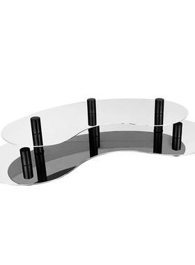 现代简约创意不锈钢托盘桌面软装饰品客厅茶几玄关办公室家居摆件