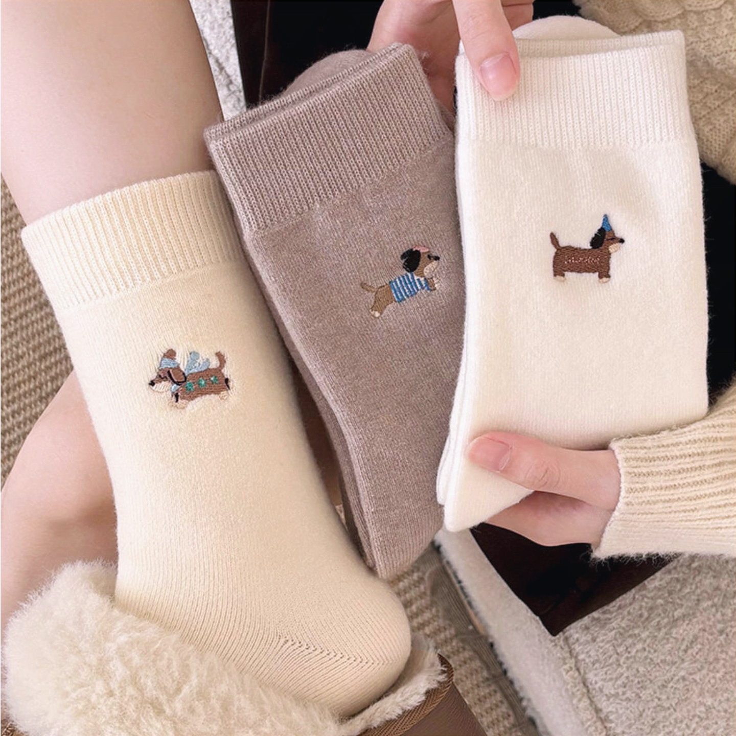 ���ڲ������̰�+����+ǳ��+�̲�4˫װ-E79 ���� 2025�ﶬ�¿���ë�Ӻ�ů�ɰ�С������ins�糱���⴩��Ͳ����Ů3 37.05Ԫ