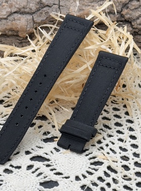 梦诗纯表行适配IW万国马克1718飞行员帆布带20 21 22mm黑色军绿色