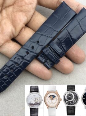 梦诗纯表行 适配伯爵ALIPLANOGA45051鳄鱼皮表带 女款真皮带18mm