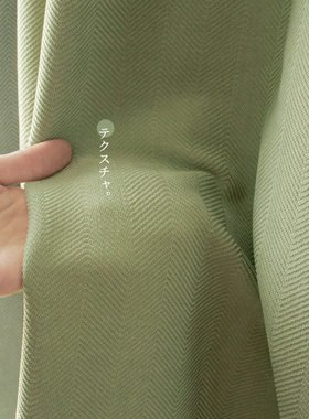 网红抹茶绿人字纹雪尼尔窗帘遮光2022新款客厅日式绿色小清新卧室