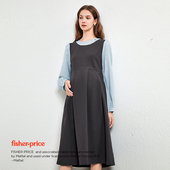 费雪孕妇连衣裙2026新款 高级春装 春季 遮肚通勤孕期穿搭假两件套装