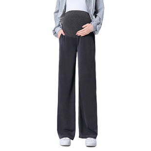 费雪孕妇裤子秋冬外穿大码拖地阔腿裤2026新款冬季加绒休闲直筒裤