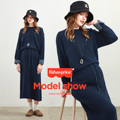 孕妇装 费雪孕妇冬装 格子毛衣时尚 洋气时髦大码 2025新款 半身裙套装