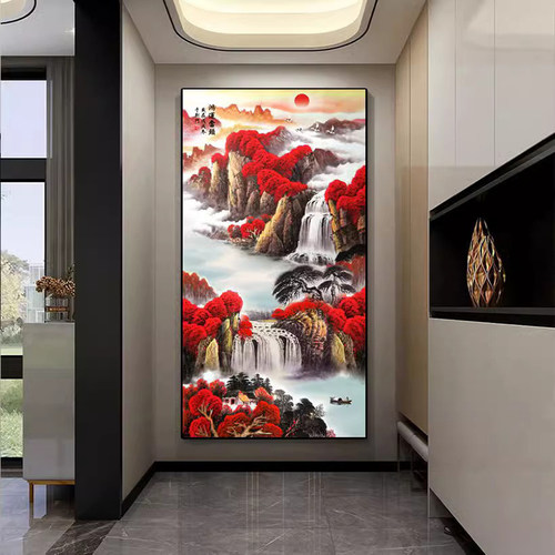 鸿运当头入门玄关走廊过道装饰画