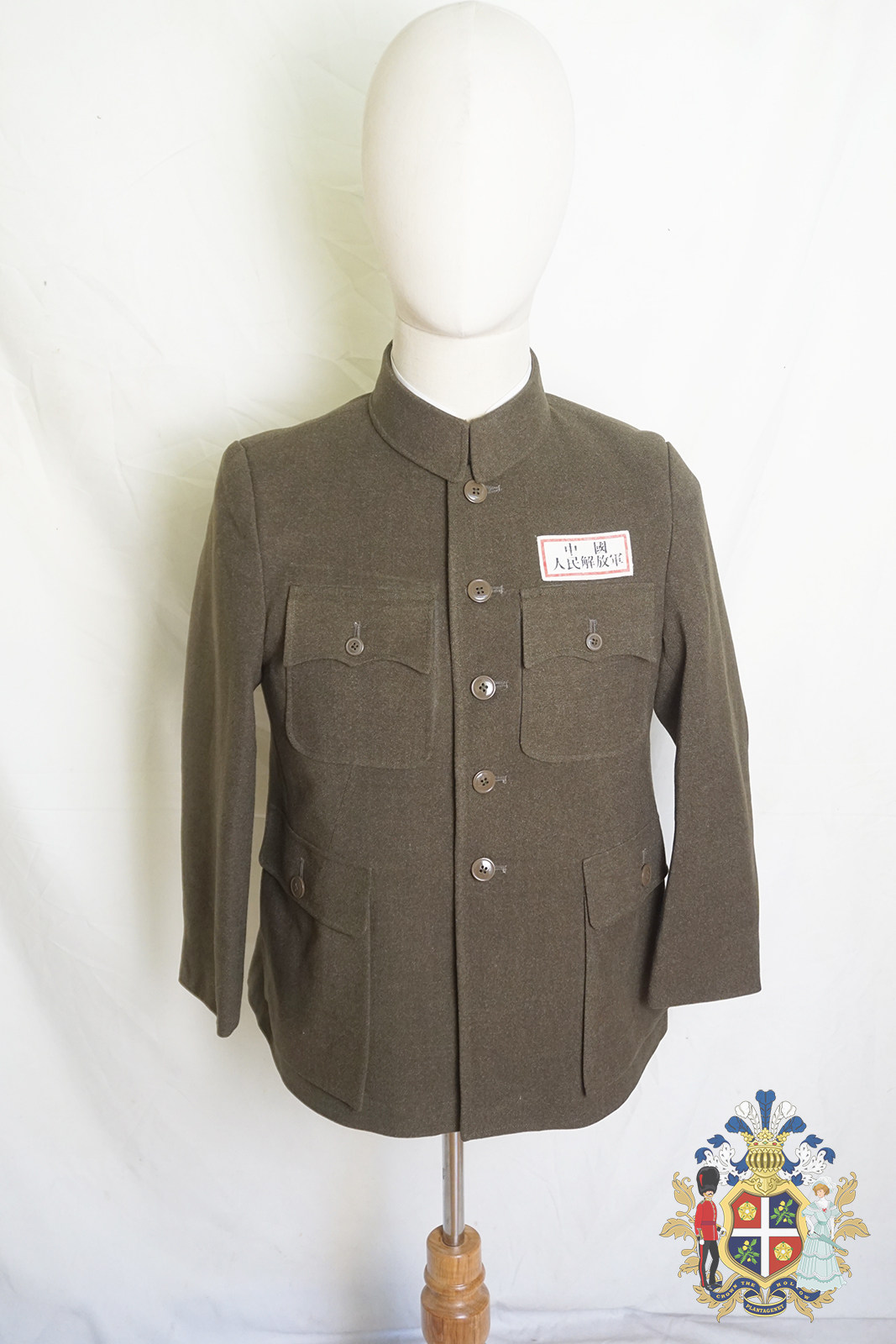 解放战争时期影视道具投诚版弃暗投明49式高级干部棕绿中山装