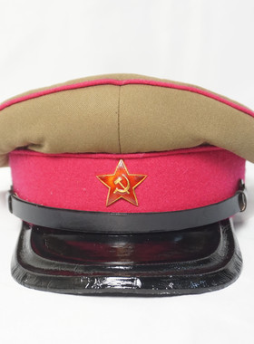 苏联苏军早期战前士兵草绿棉布大檐帽