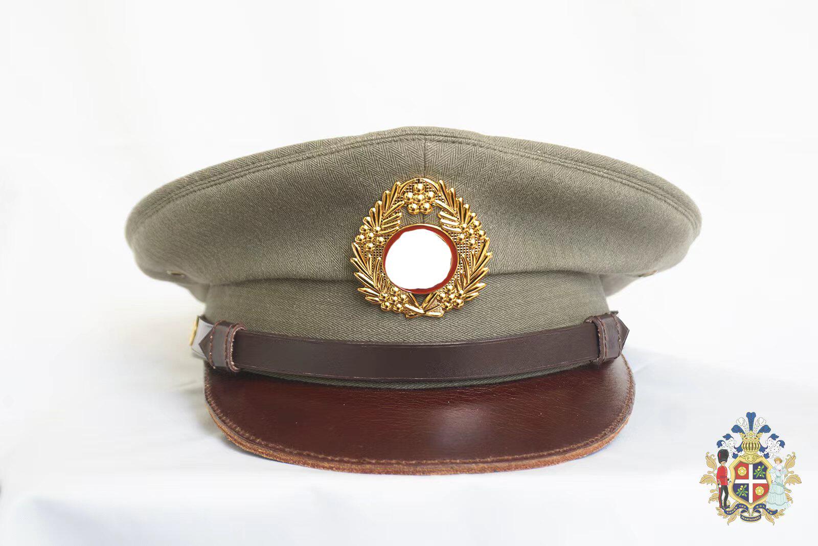 爱国教育主题46式解放战争内战民国高级干部夏季人字纹棉布大檐帽