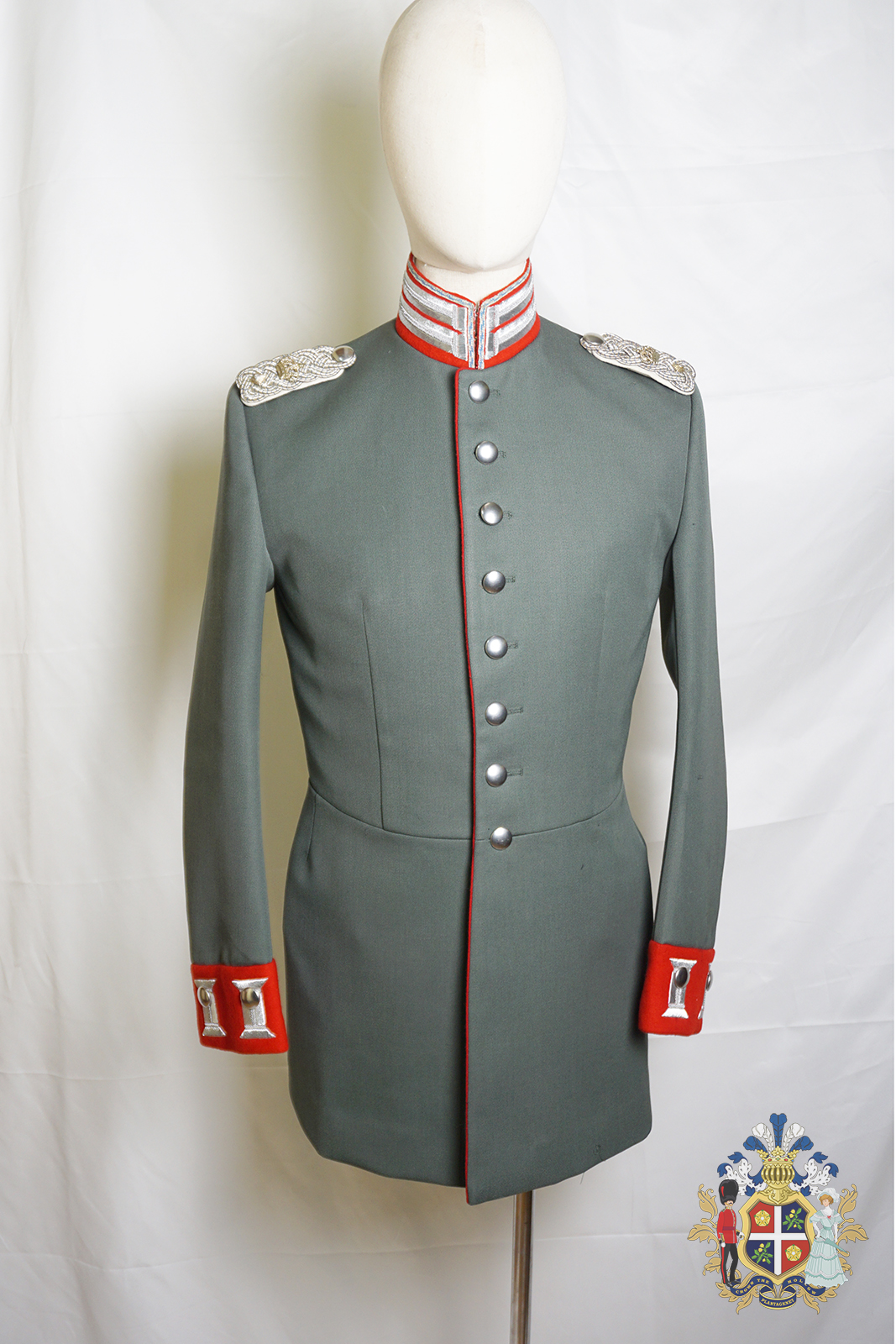 一战帝德巴伐利亚原野灰马裤呢面料罗马柱刺绣常服