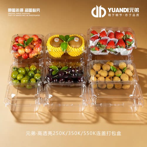 透明有盖包装盒一次性水果打包盒
