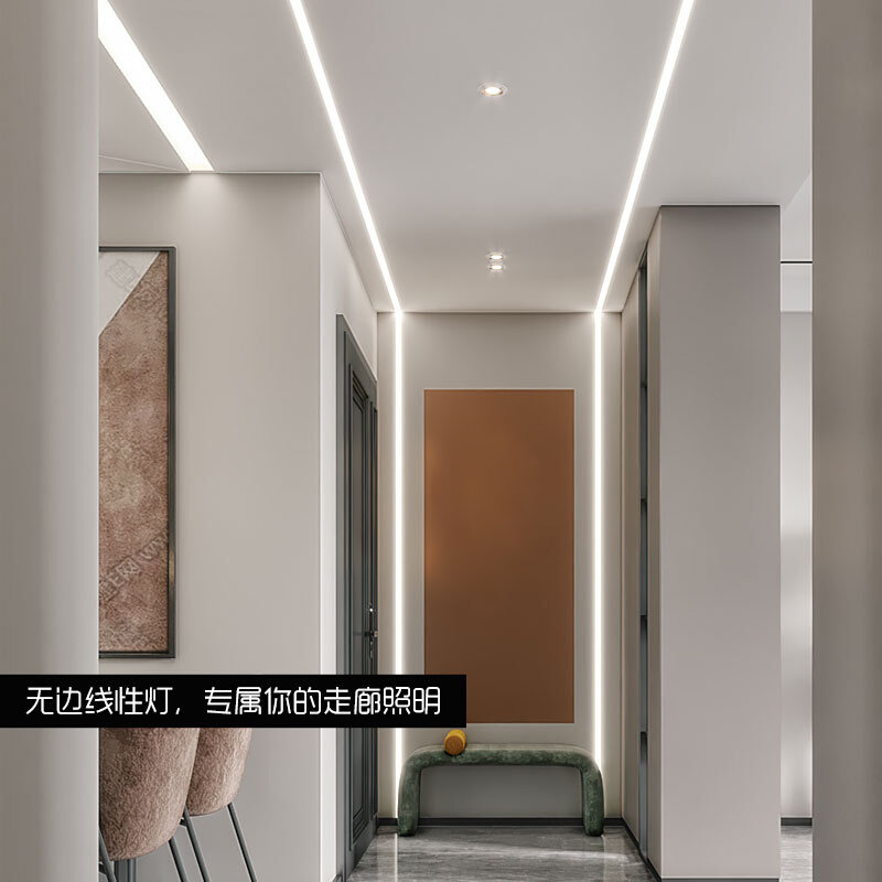 22led线形灯客厅天花双眼皮吊顶线条灯带嵌入式暗装预埋石s膏板a.