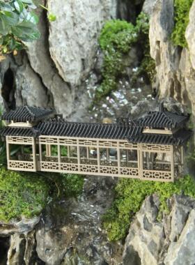 长廊凉亭大制号微建筑摆假件山水陆缸景观造景作生态缸双层氛围.